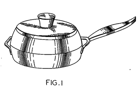 Flat Bottom Wok With Handle US Patent 1971