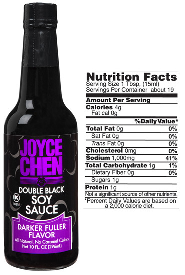 Joyce Chen Double Black Soy Sauce and Nutrition Facts