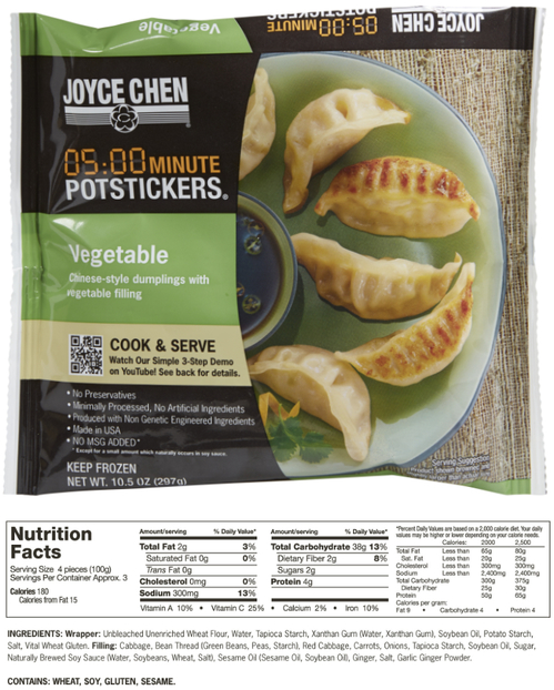 Vegetable Potstickers by Joyce Chen Convenient Meal